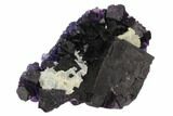 Dark Purple Cubic Fluorite Crystal Plate - China #128928-1
